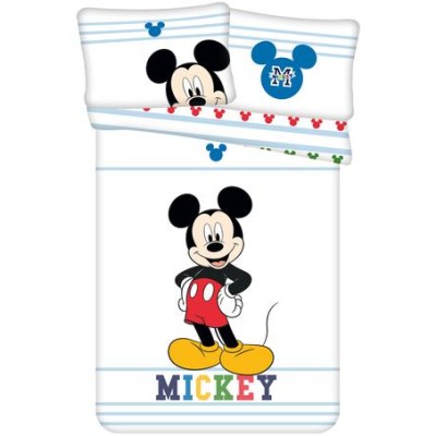 Bavlněné povlečení do postýlky 135x100 + 40x60 - Mickey color baby