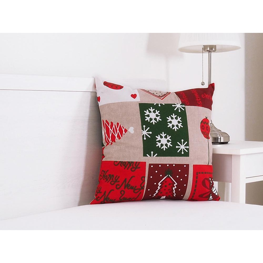 Vánoční dekorační polštářek 45x45 - Vánoční patchwork
